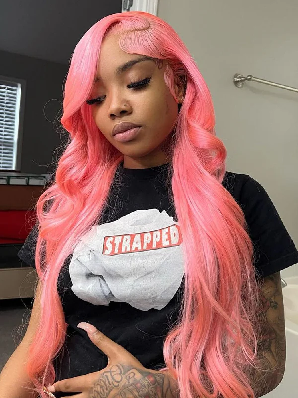CurlyMe Light Ash Pink Color Straight Hair 13x4 Lace Front Wigs Human Hairtop-rated no lace wigs, best wigs, high-quality no lace wigs, top-rated glueless wigs