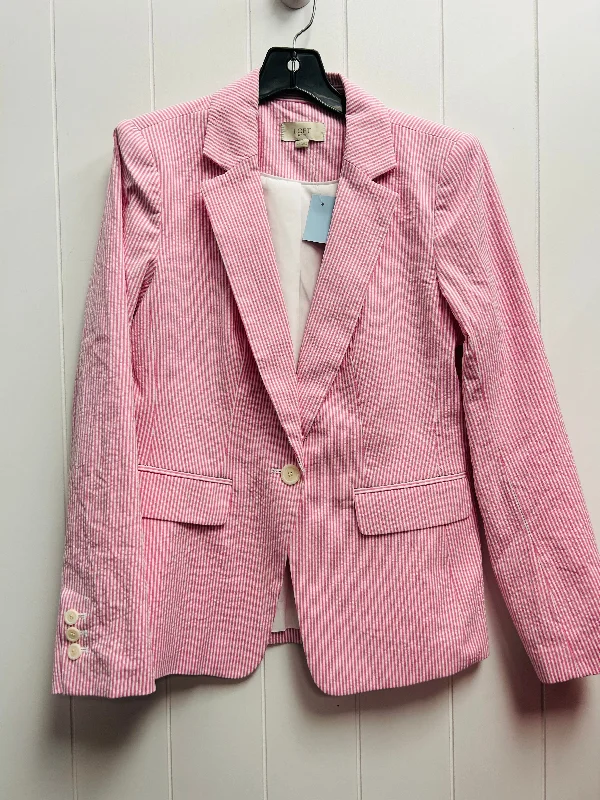 Blazer By Loft In Pink & White, Size: 2