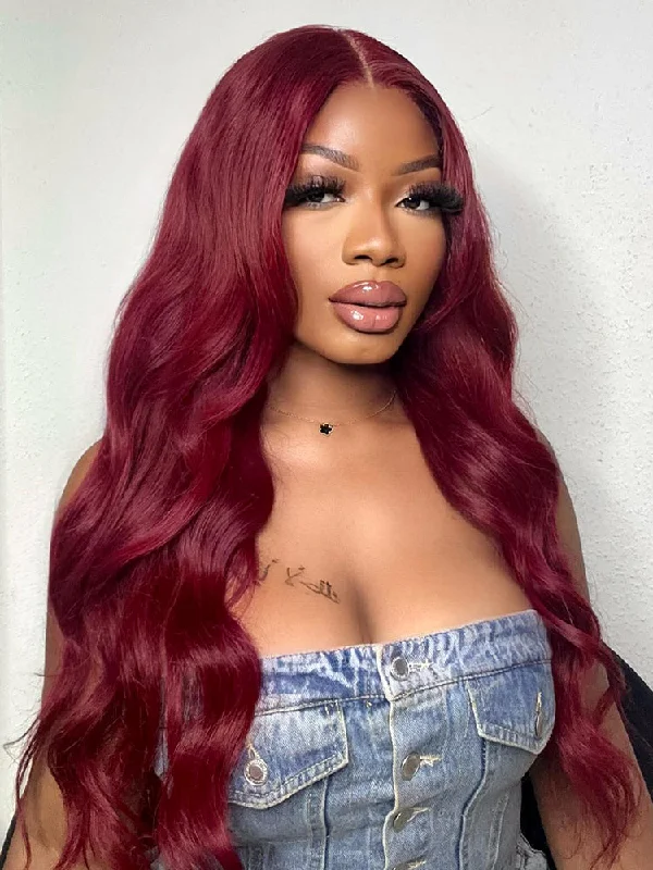 Wear & Go Glueless Wigs with No Lace Frontal-Natural-Looking No Lace Wigs--CurlyMe Pre-Plucked Wear Go Glueless 99J Burgundy Body Wave Hair Pre-cut Lace Wear & Go Glueless Wigs with No Lace Frontal-Natural-Looking No Lace Wigs--CurlyMe Pre-Plucked Wear Go Glueless 99J Burgundy Body Wave Hair Pre-cut Lace