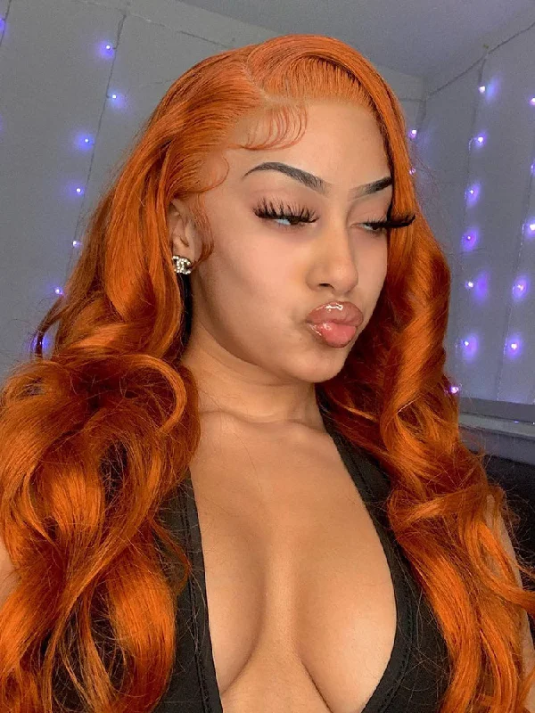 CurlyMe Body Wave Ginger Human Hair 13x4 Lace Front Wigs Remy Hairtop-rated no lace wigs, best wigs, high-quality no lace wigs, top-rated glueless wigs