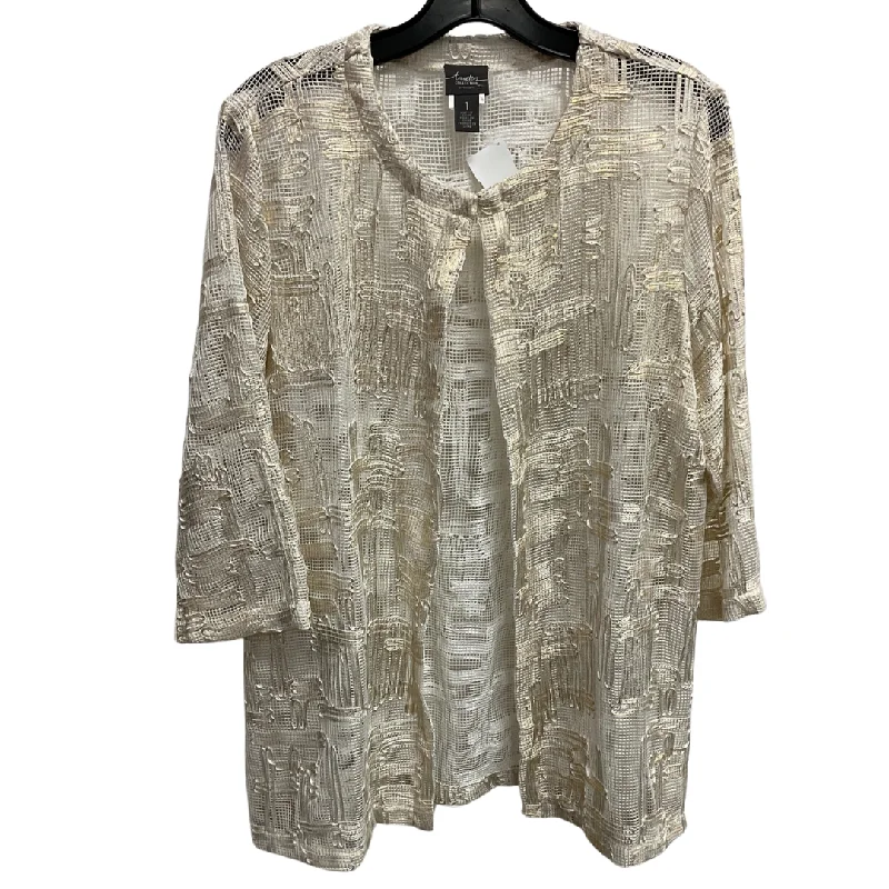 Kimono By Chicos In Gold & White, Size: M