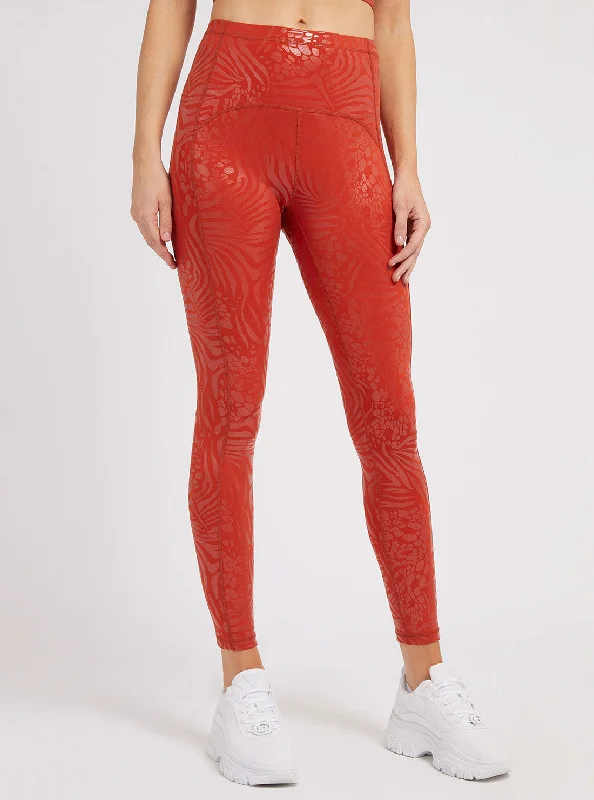 Red Deborah Active Leggings