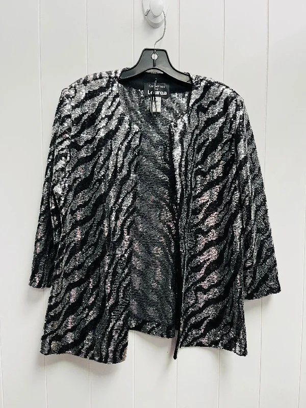 Blazer By  COLLECTIONS BY LOURE In Black & Silver, Size: L