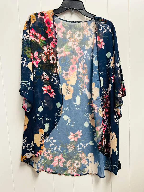 Kimono By Clothes Mentor In Blue & Pink, Size: Xl