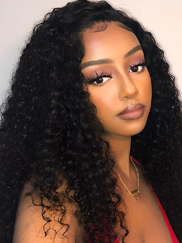 No Lace Wigs for a Flawless Fit---CurlyMe Kinky Curly T part Lace Front Wig with Natural Hairline No Lace Wigs for a Flawless Fit---CurlyMe Kinky Curly T part Lace Front Wig with Natural Hairline