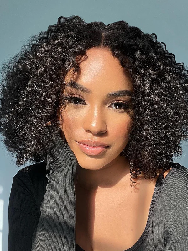 Bob Human Hair Wigs for Black Women-CurlyMe Kinky Curly Glueless Bob Wig Pre Cut 6x4 HD Lace Wear Go Wig Bob Human Hair Wigs for Black Women-CurlyMe Kinky Curly Glueless Bob Wig Pre Cut 6x4 HD Lace Wear Go Wig