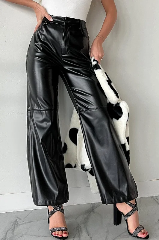 Made For The City Faux Leather Pants (Black)