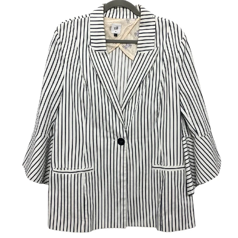 Blazer By Cabi In Striped Pattern, Size: 12