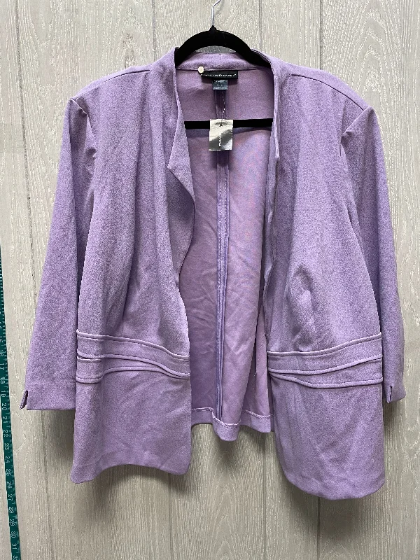 Blazer By Ashley Stewart In Purple, Size: 2x