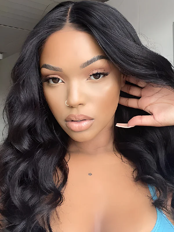 No Lace Wigs for All-Day Wear---CurlyMe Body Wave Hair Gorgeous 4x4 Lace Closure Wig Pre Plucked Natural Color Curly Hair