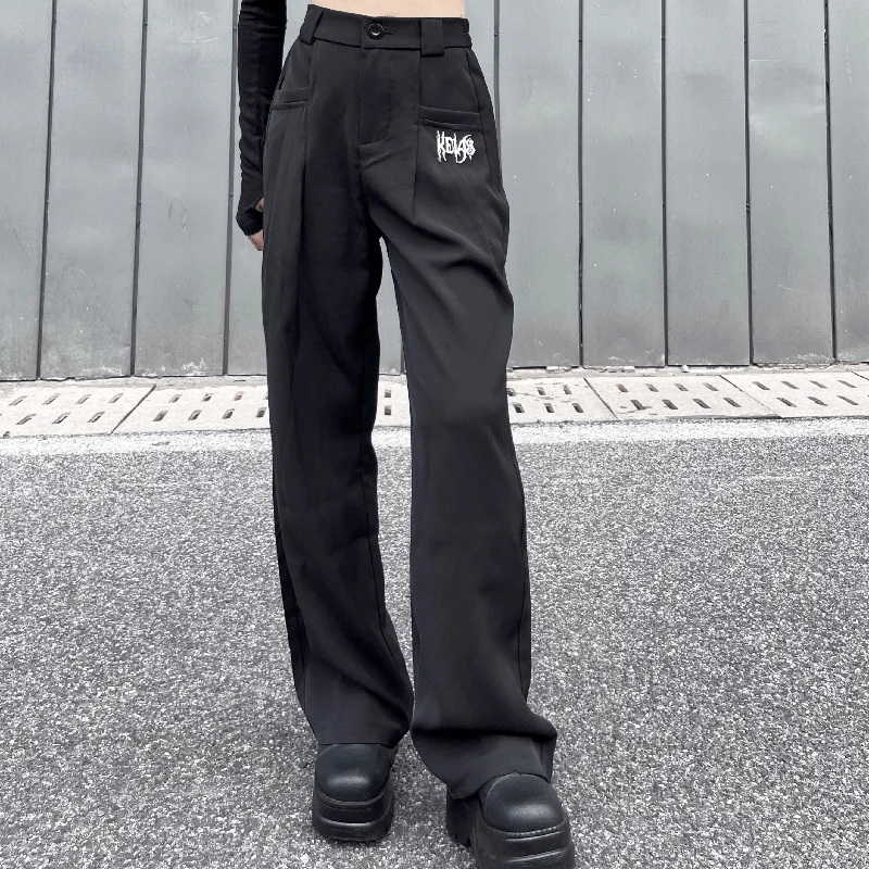 Women's Punk High-waisted Wide Leg Pants