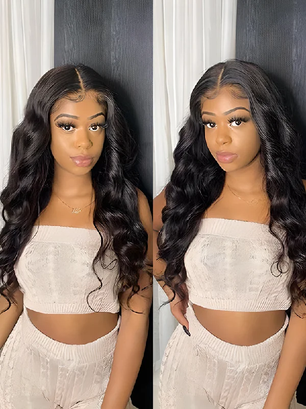 HD Lace Wigs for Special Occasion Glam-CurlyMe Body Wave Hair 13x4 Swiss HD Lace/Transparent Lace Front Wigs Pre PluckedKeywords: no lace wigs, easy styling wigs, no glue wigs, effortless wigs