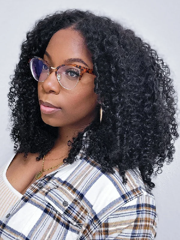 Glueless Human Hair Wigs for Women Over 40-CurlyMe Kinky Curly Glueless Wig Wear Go 6x4 HD Lace Pre Cut Lace Closure Wig