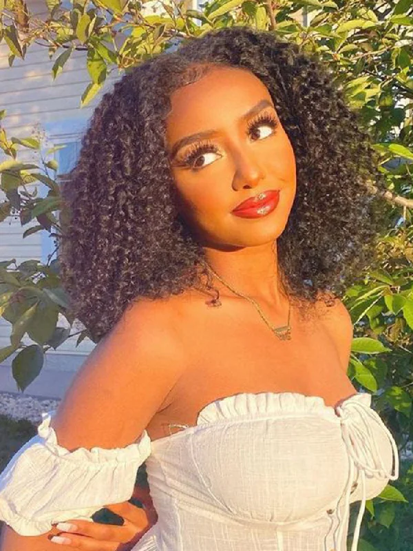 CurlyMe Trendy Kinky Curly Hair 13x4 Lace Front Bob Wigs Short Cute Curlstop-rated no lace wigs, best wigs, high-quality no lace wigs, top-rated glueless wigs