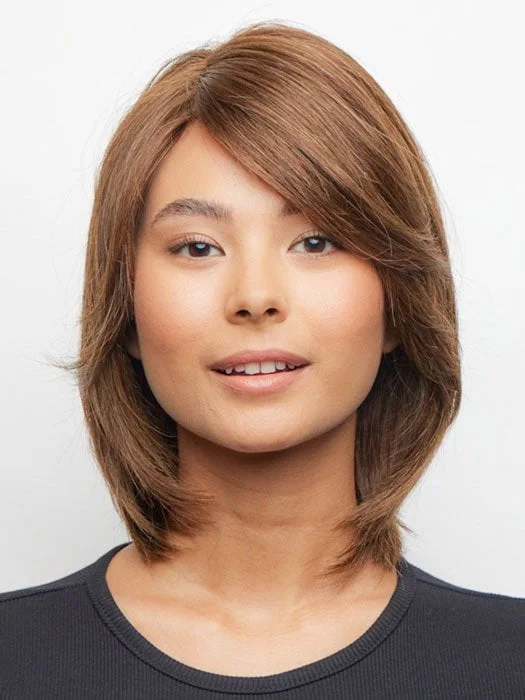 Short Wigs with Highlights-Payton | Human Hair Lace Front Wig (Mono Top)