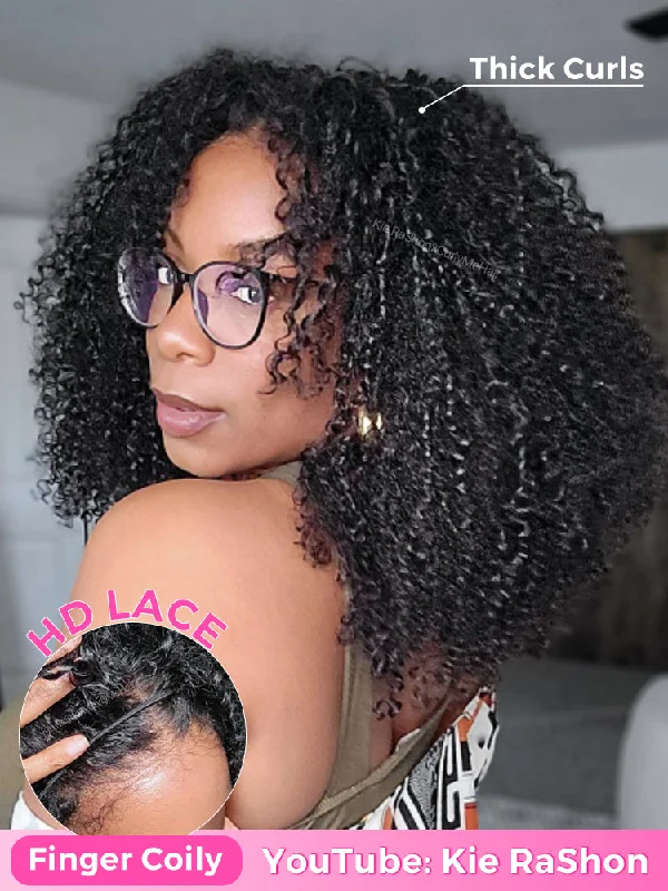 Wear & Go Glueless Wigs for Seamless Wear-Natural-Looking No Lace Wigs--CurlyMe Pre-style Finger Coily 250% Thick Curls Wear Go Glueless Wig 6x4 Pre-cut HD Lace Wig Pre-plucked Wear & Go Glueless Wigs for Seamless Wear-Natural-Looking No Lace Wigs--CurlyMe Pre-style Finger Coily 250% Thick Curls Wear Go Glueless Wig 6x4 Pre-cut HD Lace Wig Pre-plucked