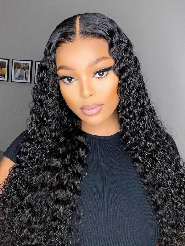 Glueless Human Hair Wigs for Different Face Shapes-CurlyMe 6x4 HD Lace Deep Wave Glueless Wig Wear Go Pre Cut Lace Closure Wig