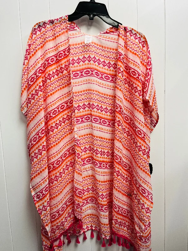 Kimono By Clothes Mentor In Orange & Pink, Size: Onesize