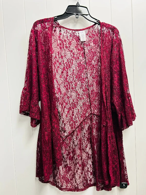 Kimono By Time And Tru In Red, Size: 2x