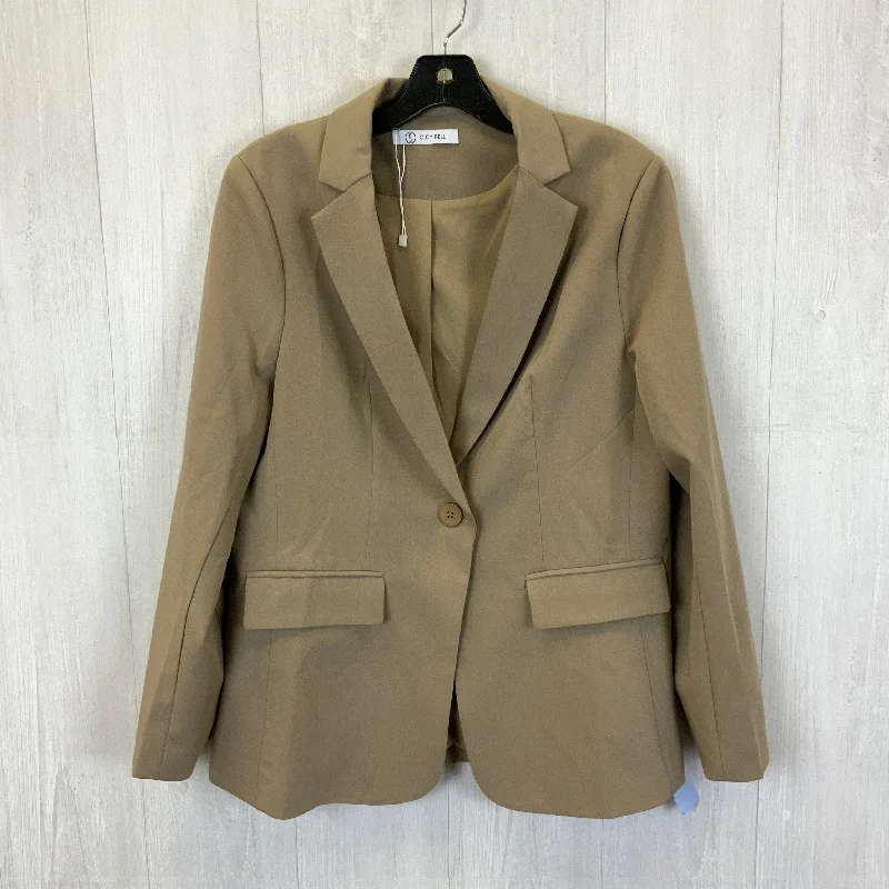 Blazer By Clothes Mentor In Tan, Size: L