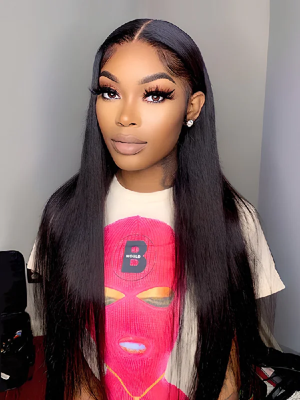 No Lace Wigs for All-Day Wear---CurlyMe Hot Straight Hair 4x4 Swiss Lace Closure Wig With Baby Hair Pre Plucked No Lace Wigs for All-Day Wear---CurlyMe Hot Straight Hair 4x4 Swiss Lace Closure Wig With Baby Hair Pre Plucked