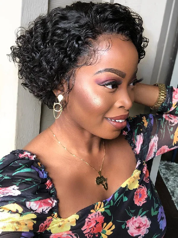 CurlyMe Summer Hairstyle Short Curly Hair Pixie Wig Human Hair Lace Wigstop-rated no lace wigs, best wigs, high-quality no lace wigs, top-rated glueless wigs