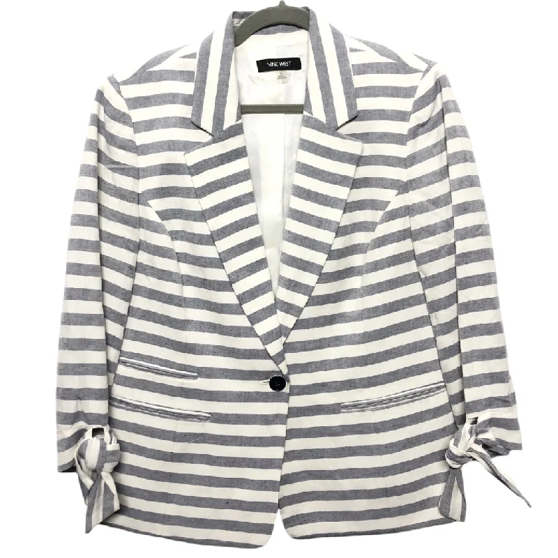 Blazer By Nine West Apparel In Blue & White, Size: 12