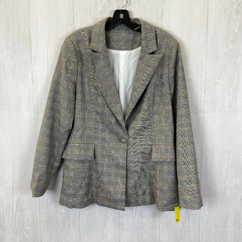 Blazer By Clothes Mentor In Grey, Size: L