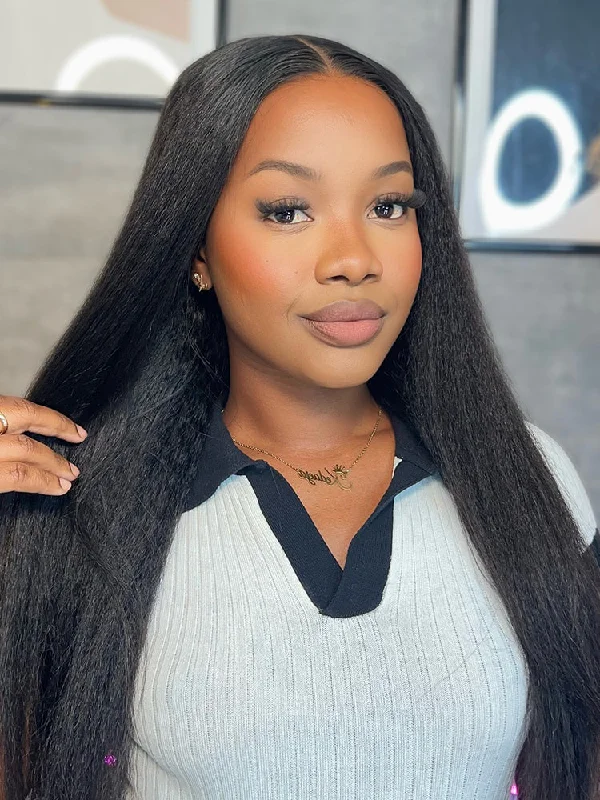 HD Lace Wigs with Minimal Maintenance Needs-CurlyMe Pre-bleached Yaki Straight Hair Wear Go Glueless Wig 7x5 Pre-cut HD Lace Pre-pluckedKeywords: no lace wigs, easy styling wigs, no glue wigs, effortless wigs HD Lace Wigs with Minimal Maintenance Needs-CurlyMe Pre-bleached Yaki Straight Hair Wear Go Glueless Wig 7x5 Pre-cut HD Lace Pre-pluckedKeywords: no lace wigs, easy styling wigs, no glue wigs, effortless wigs