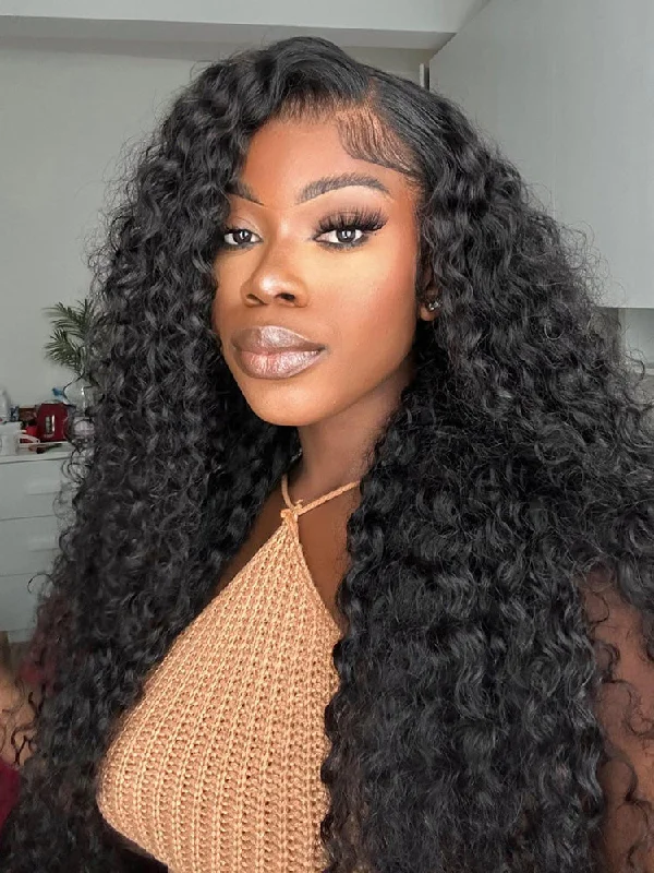 Premium No Lace Wigs Collection--CurlyMe Water Wave Human Hair Undetectable 13x6 Swiss Lace Front Wig