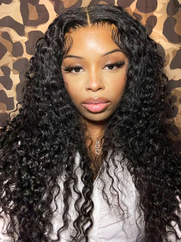 HD Lace Wigs for a Flawless Finish-CurlyMe 13x4 Swiss HD Lace/Transparent Lace Wigs Water Wave Hair Lace Front WigsKeywords: no lace wigs, easy styling wigs, no glue wigs, effortless wigs