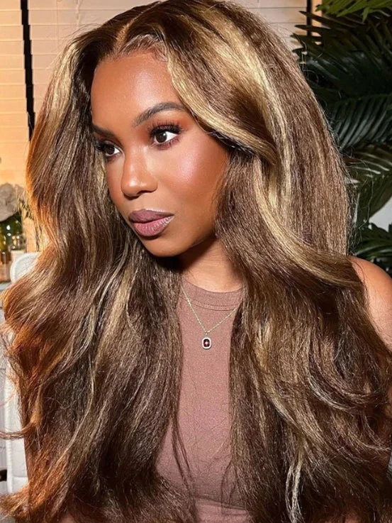 HD Lace Wigs for Effortless Blending-CurlyMe 6x4 HD Lace Glueless Highlight Kinky Straight Wig Wear Go Pre Cut Lace WigKeywords: no lace wigs, easy styling wigs, no glue wigs, effortless wigs HD Lace Wigs for Effortless Blending-CurlyMe 6x4 HD Lace Glueless Highlight Kinky Straight Wig Wear Go Pre Cut Lace WigKeywords: no lace wigs, easy styling wigs, no glue wigs, effortless wigs