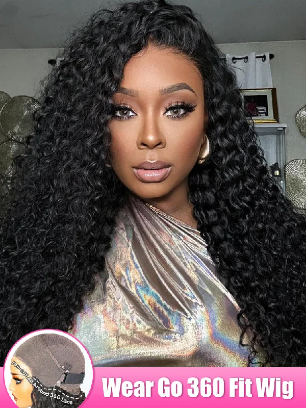 Wear & Go Glueless Wigs for Quick Transformation-Natural-Looking No Lace Wigs--CurlyMe 360 Lace Wear Go Fit Wig Pre-Bleached Kinky Curly Human Hair Glueless Wig Pre-Plucked Wear & Go Glueless Wigs for Quick Transformation-Natural-Looking No Lace Wigs--CurlyMe 360 Lace Wear Go Fit Wig Pre-Bleached Kinky Curly Human Hair Glueless Wig Pre-Plucked