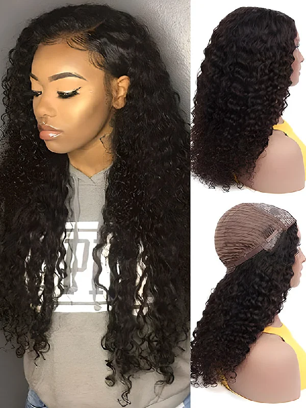 Versatile No Lace Wigs for Effortless Beauty---CurlyMe Water Wave Hair 180% Density U part Wig, None Lace Machine Made Human Hair Wigs Versatile No Lace Wigs for Effortless Beauty---CurlyMe Water Wave Hair 180% Density U part Wig, None Lace Machine Made Human Hair Wigs