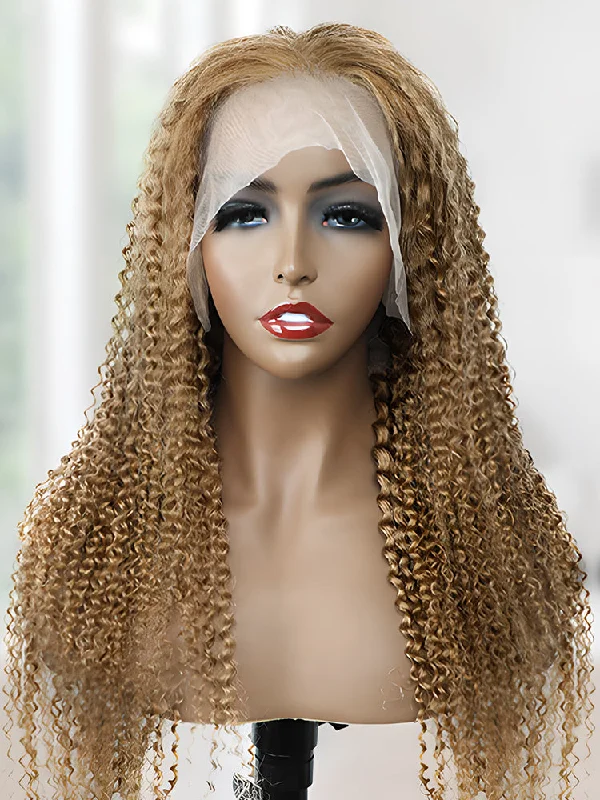 CurlyMe #27 Kinky Curly Hair 13x4 Lace Front Wigs Pre Pluckedtop-rated no lace wigs, best wigs, high-quality no lace wigs, top-rated glueless wigs