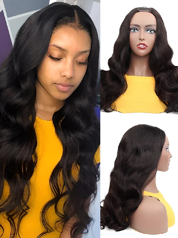 Versatile No Lace Wigs for Effortless Beauty---CurlyMe U part Wig 180% Density Body Wave Hair Glueless No Lace Human Hair Wigs Versatile No Lace Wigs for Effortless Beauty---CurlyMe U part Wig 180% Density Body Wave Hair Glueless No Lace Human Hair Wigs