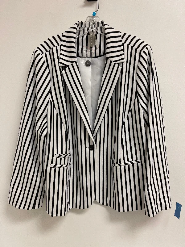 Blazer By Clothes Mentor In Striped Pattern, Size: 2x