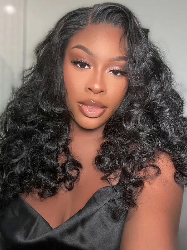 HD Lace Wigs with Natural Shine-CurlyMe Ocean Wave Glueless Wear Go Wig Pre-cut HD Lace Wig Pre-pluckedKeywords: no lace wigs, easy styling wigs, no glue wigs, effortless wigs