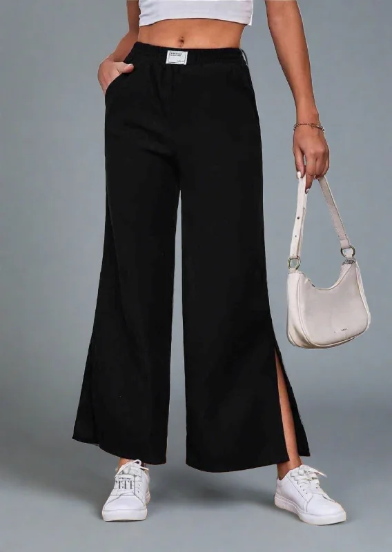 Wide Leg Slit Pants