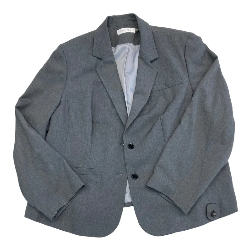 Blazer By Calvin Klein In Grey, Size: 18