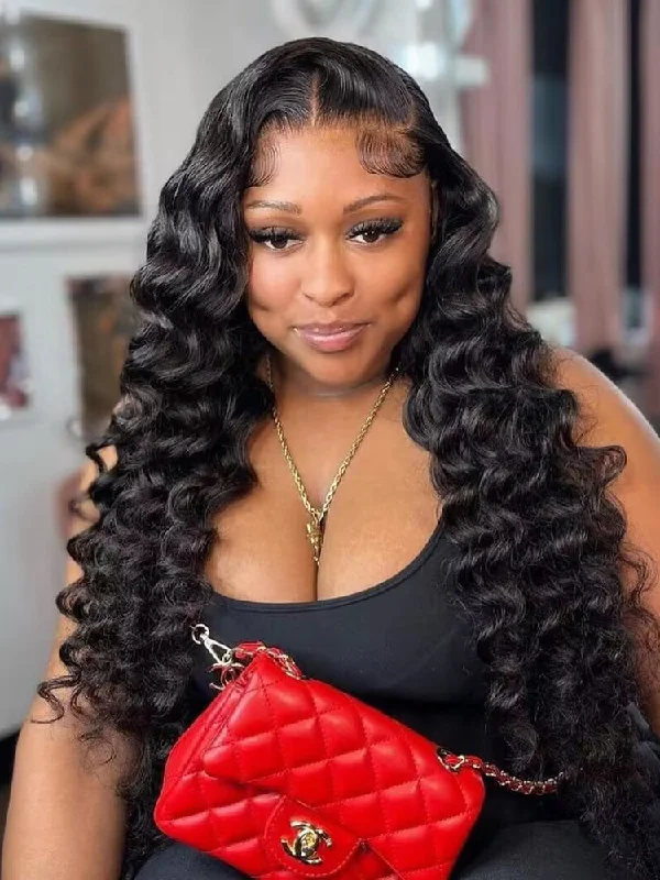 HD Lace Wigs for a Customizable Look-CurlyMe 6x4 HD Lace Loose Deep Glueless Wig Wear Go Pre Cut Lace Closure WigKeywords: no lace wigs, easy styling wigs, no glue wigs, effortless wigs