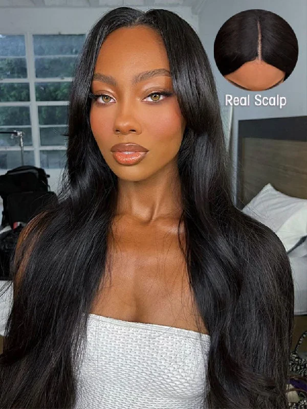 CurlyMe Straight Human Hair V Part Wig Glueless No Lace Same as Thin Part Wig--no lace wigs, easy wear wigs, glueless wigs, simple wigs CurlyMe Straight Human Hair V Part Wig Glueless No Lace Same as Thin Part Wig--no lace wigs, easy wear wigs, glueless wigs, simple wigs