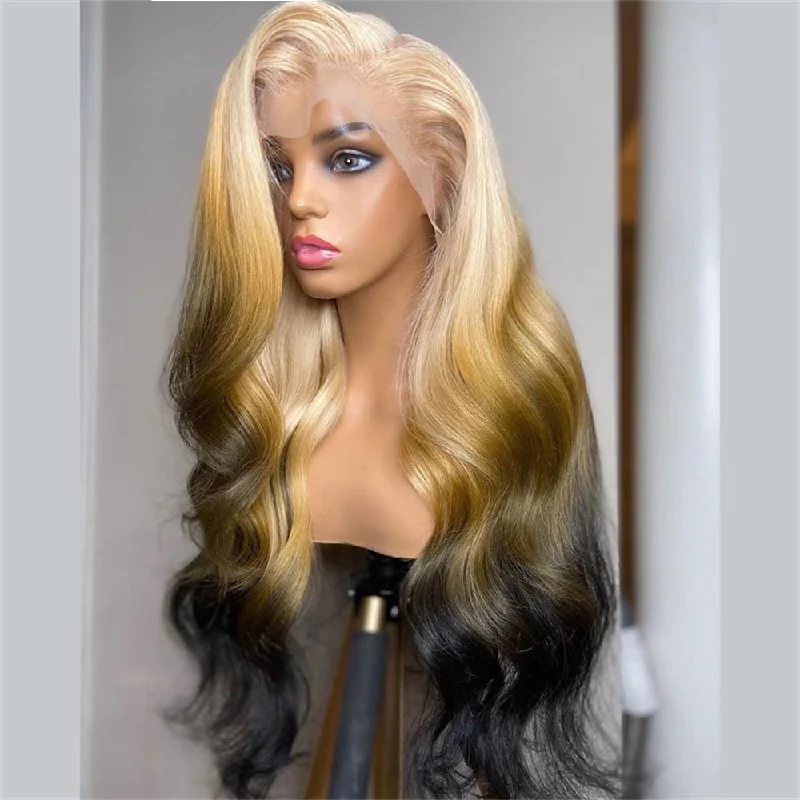 Premium No Lace Wigs Collection--#613 Blonde Reverse Body Wave 13 x 6 Lace Front Wig AFB6T