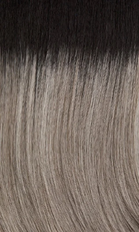 38/56GR | Silver white highlighted with light grey and light brown and off black roots