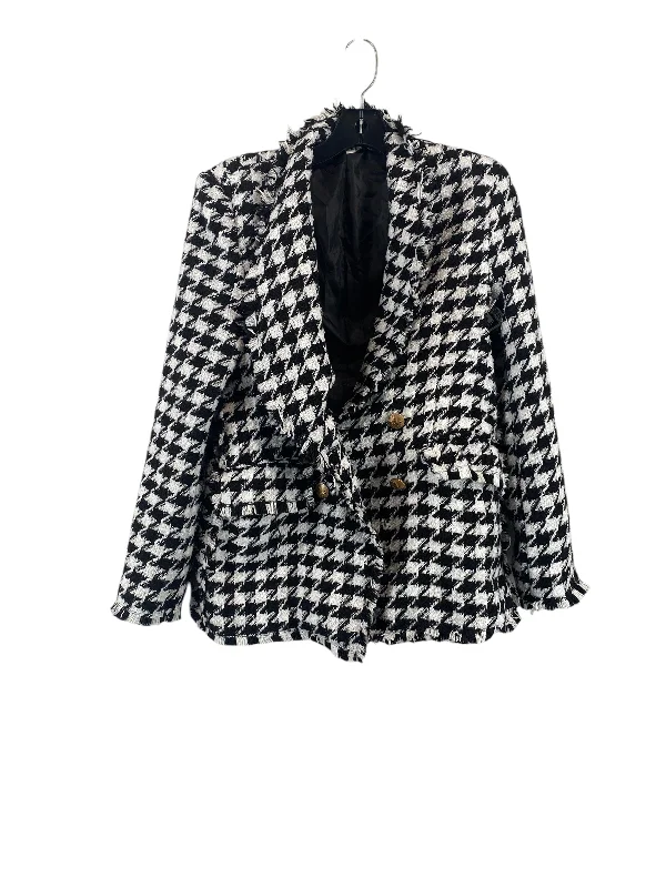 Blazer By Clothes Mentor In Black & White, Size: M