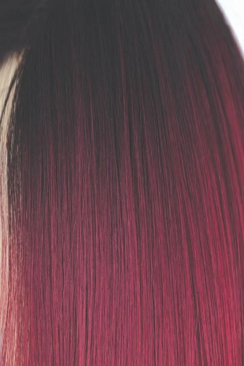 Plum Dandy | Dark brown root that contrasts into a punchy plumb, red violet and raspberry rouges
