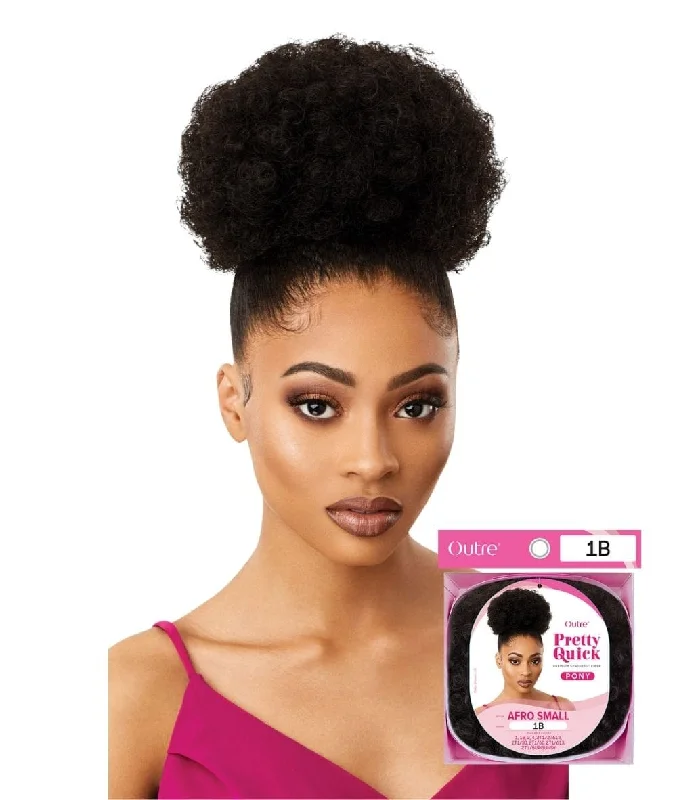 clip-in ponytail extensions, premium ponytail extensions, high-quality clip-in ponytails, 100% human hair ponytails---Outre Pretty Quick Ponytail - Afro Small clip-in ponytail extensions, premium ponytail extensions, high-quality clip-in ponytails, 100% human hair ponytails---Outre Pretty Quick Ponytail - Afro Small