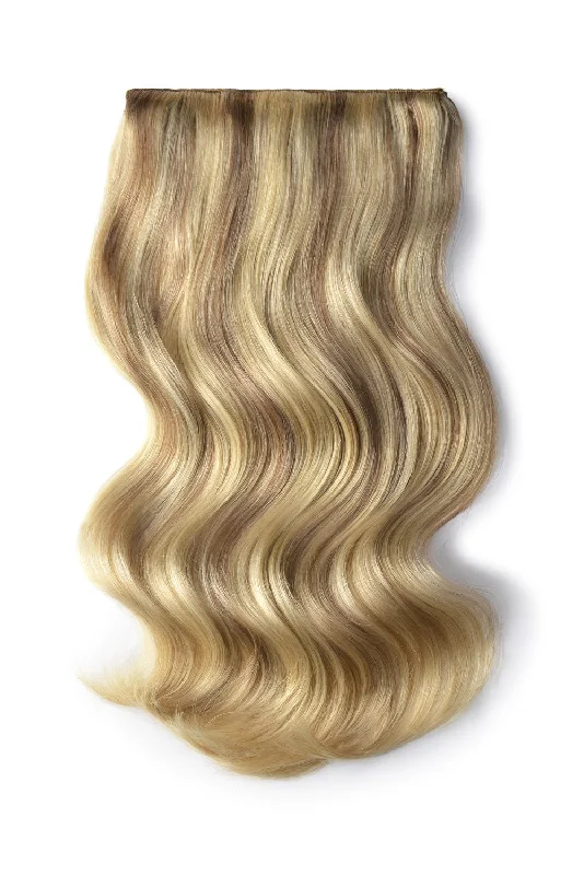 Human Hair Weft Bundles for Sew-In Installations---Double Wefted Full Head Remy Clip in Human Hair Extensions - Iced Cappuccino (#14/22) Human Hair Weft Bundles for Sew-In Installations---Double Wefted Full Head Remy Clip in Human Hair Extensions - Iced Cappuccino (#14/22)