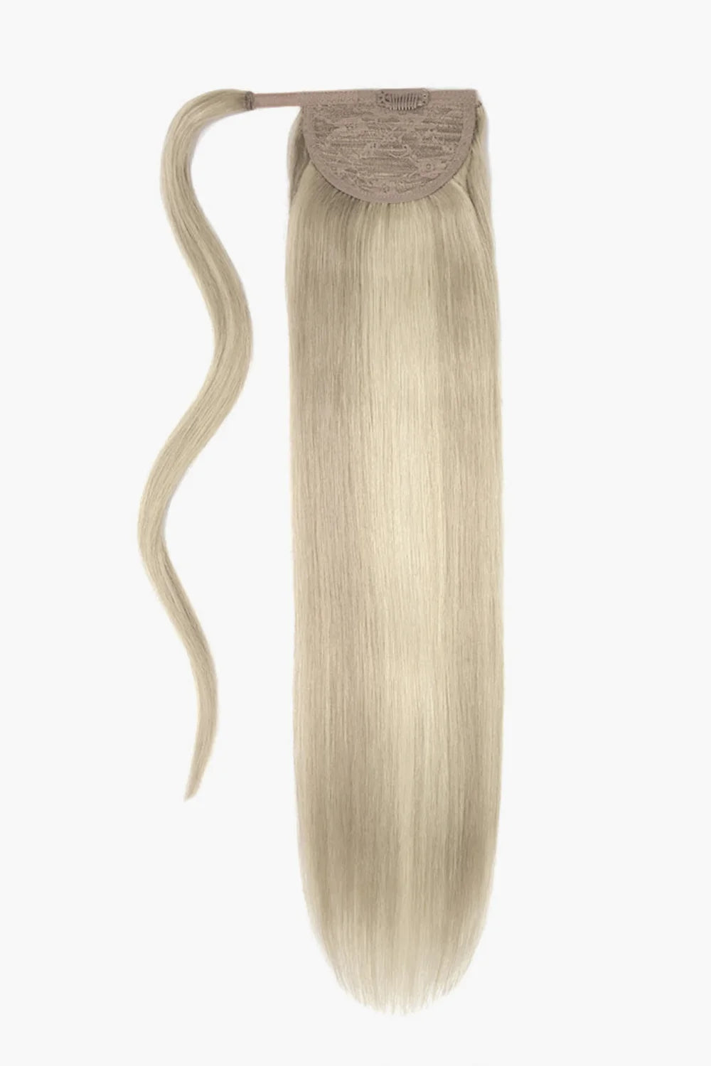 clip-in ponytail extensions, premium ponytail extensions, high-quality clip-in ponytails, 100% human hair ponytails---Platinum BlondeMe Straight Up Wrap Around Ponytail Extension