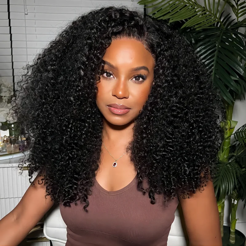 Klaiyi 4c Kinky Edge Kinky Curly Skin Melt 7x5 Bye Bye Knots Wig Virgin Human Hair Natural Hairlinetop-rated no lace wigs, best wigs, high-quality no lace wigs, top-rated glueless wigs